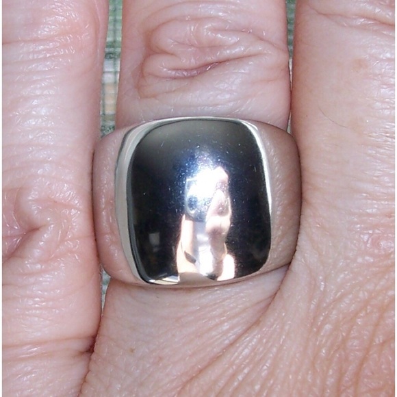 STAINLESS STEEL Wide High Polished Dome Ring NWT - Picture 1 of 14